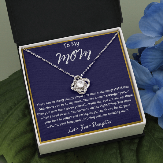 To My Mom from Your Daughter Love Knot Necklace