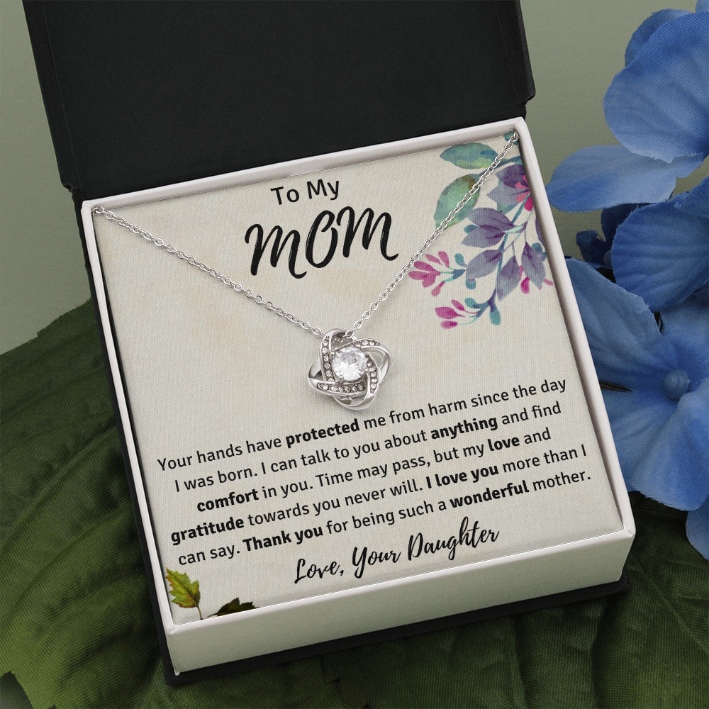 To My Mom from Your Daughter Love Knot Necklace