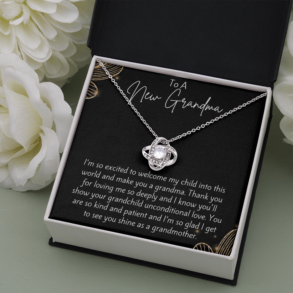 To A New Grandma Love Knot Necklace