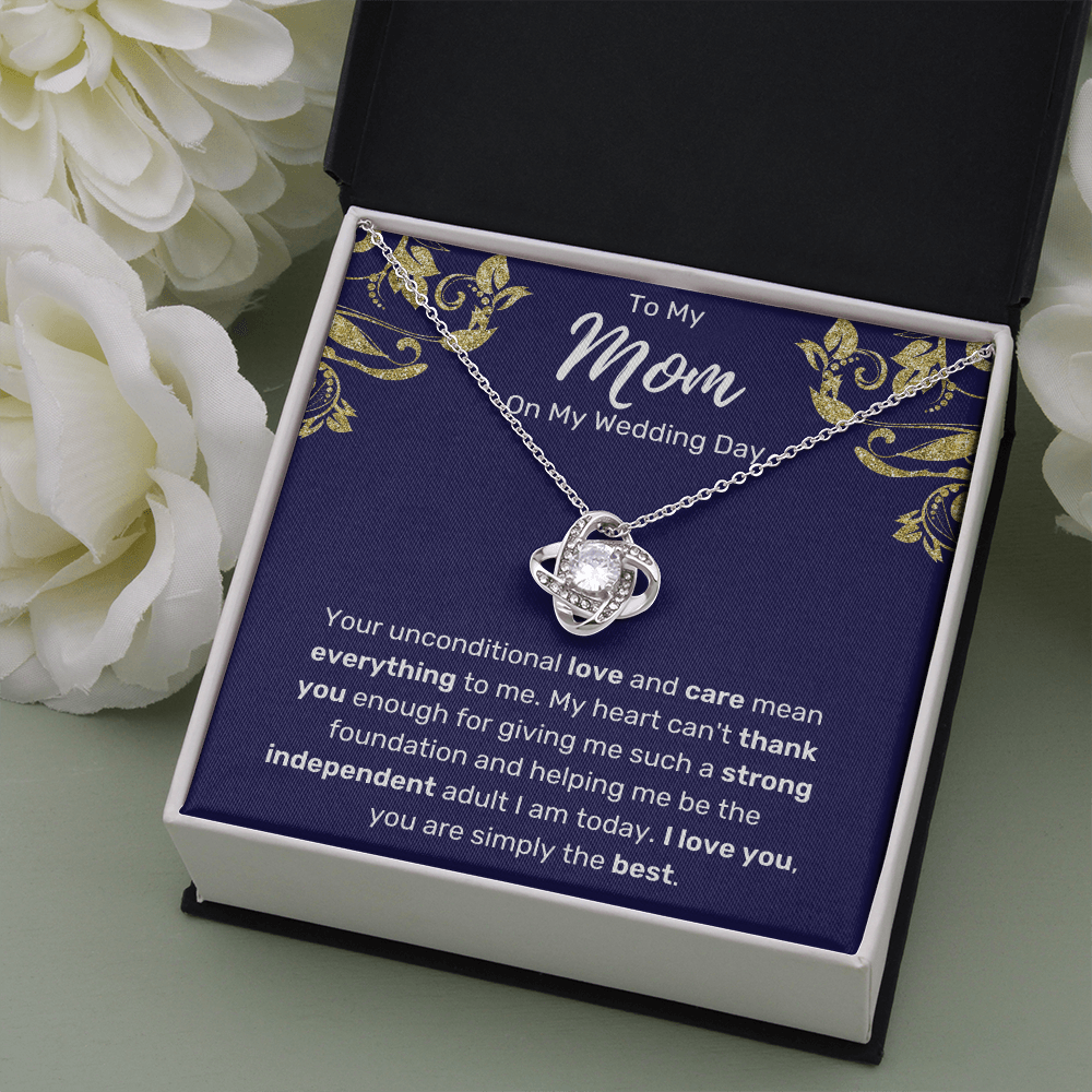 To My Mom On My Wedding Day Love Knot Necklace