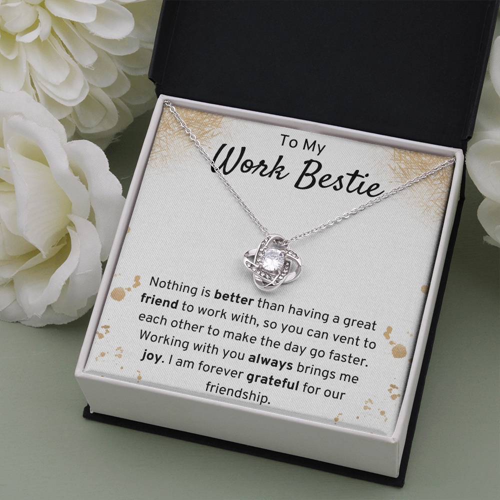 To My Work Bestie Love Knot Necklace