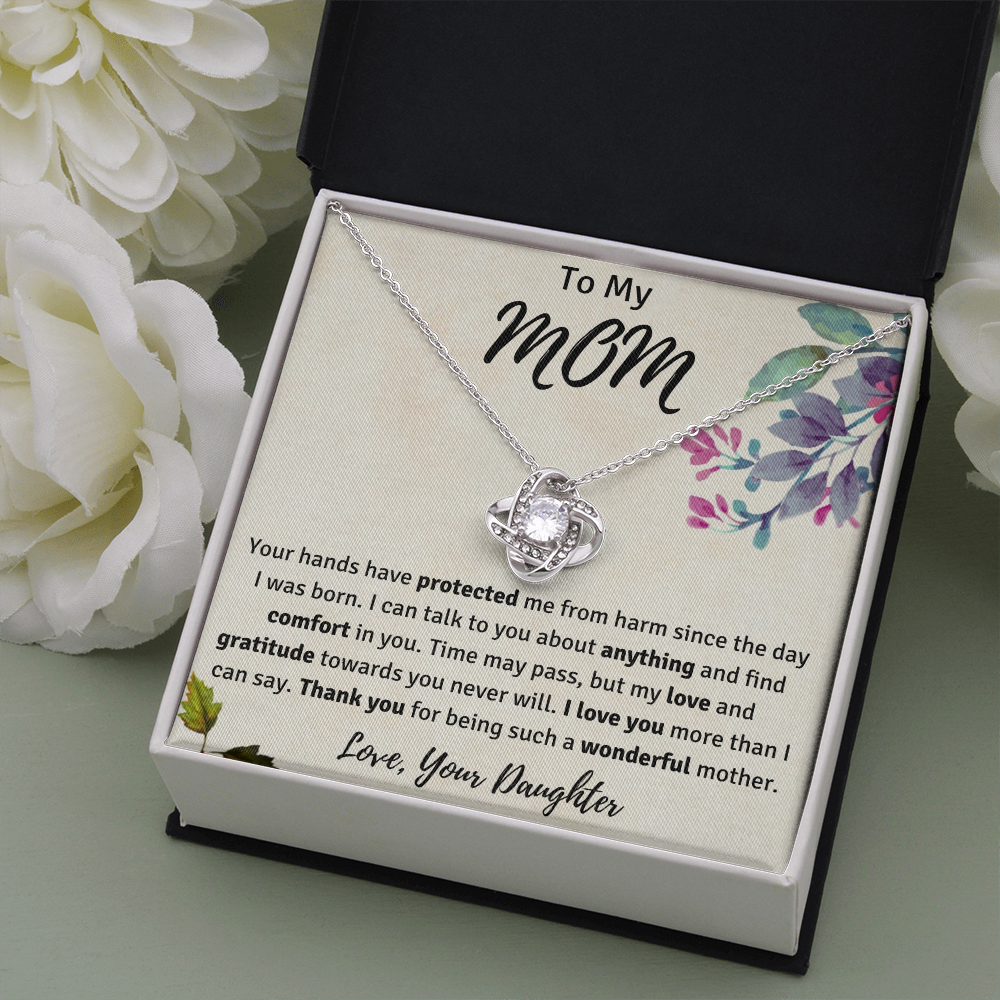 To My Mom from Your Daughter Love Knot Necklace