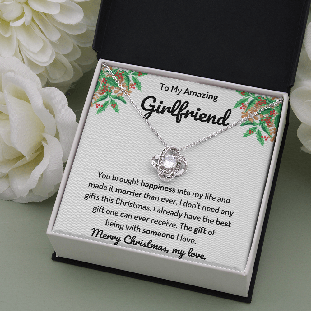 To My Girlfriend Love Knot Merry Christmas Necklace