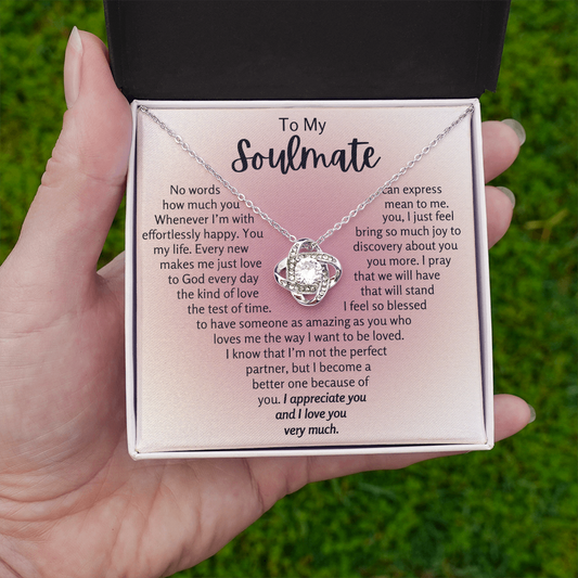 To My Soulmate - Heart Words Necklace