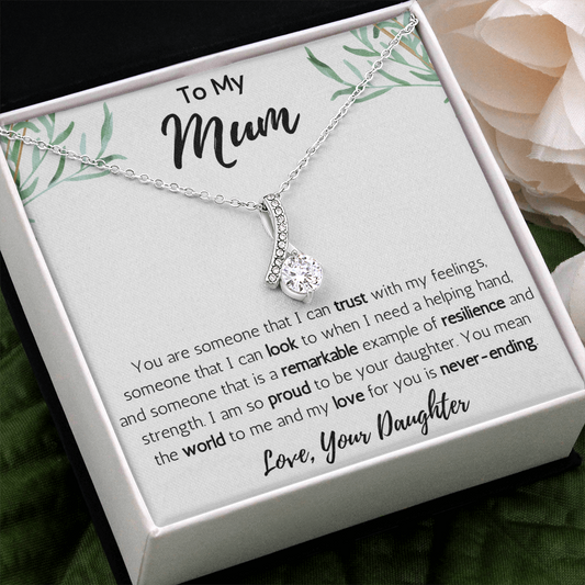 To My Mum from Daughter Ribbon Necklace