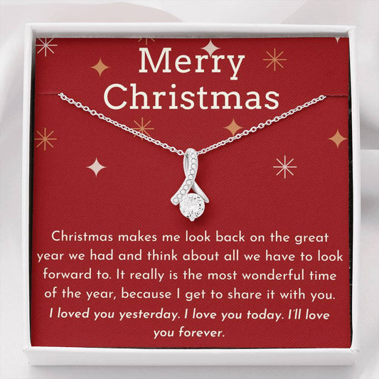 Merry Christmas Ribbon Necklace