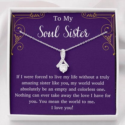 To My Soul Sister Petite Ribbon Necklace