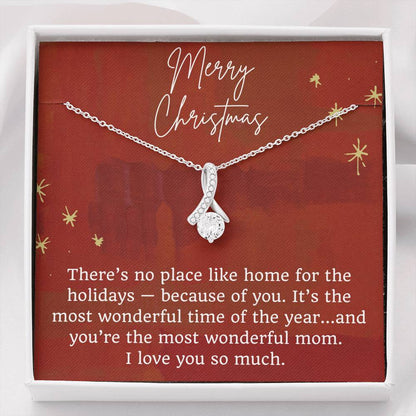 Merry Christmas Ribbon Necklace for Mom