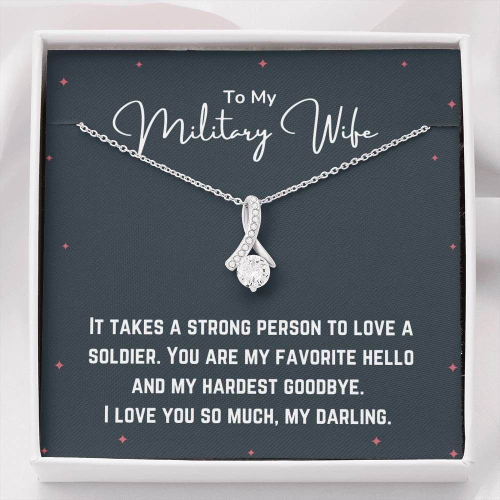 To My Military Wife Love Necklace