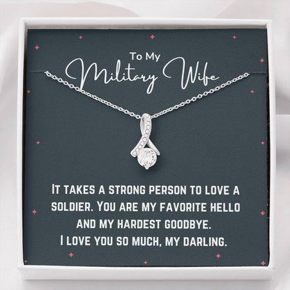 To My Military Wife Love Necklace