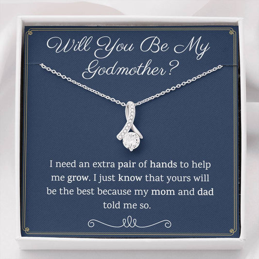 Godmother Proposal Petite Ribbon Necklace