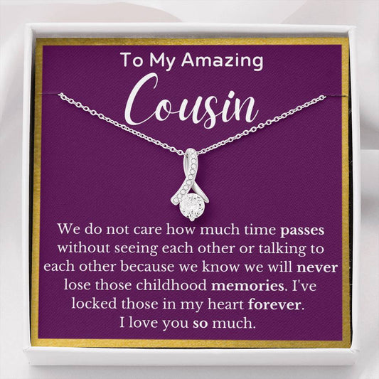 To My Amazing Cousin Ribbon Necklace