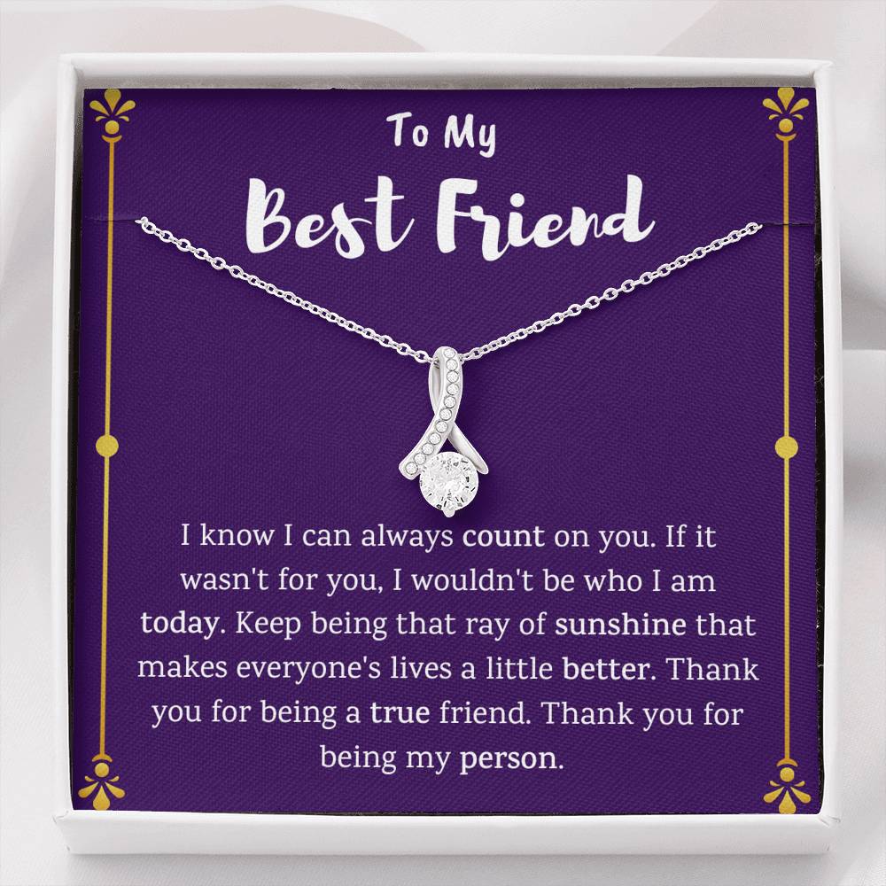 To My Best Friend Ribbon Necklace