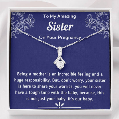 To My Amazing Sister On Your Pregnancy Petite Ribbon