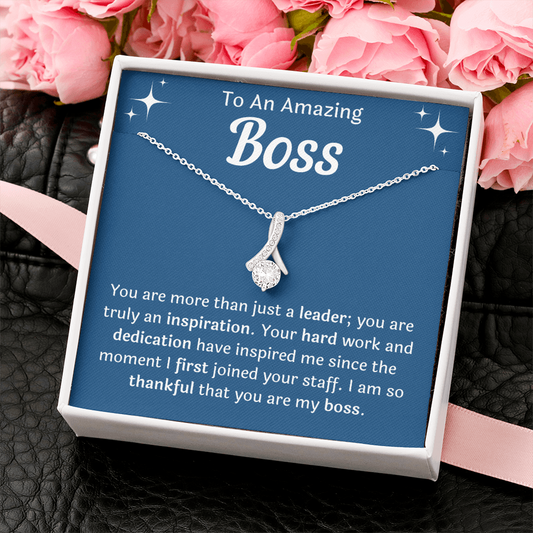 To An Amazing Boss Ribbon Necklace