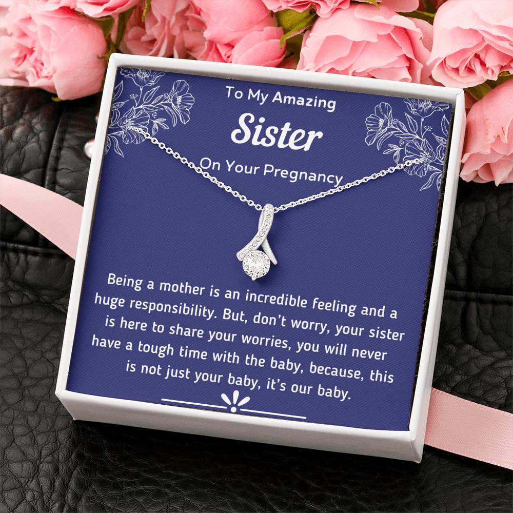 To My Amazing Sister On Your Pregnancy Petite Ribbon