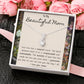 To My Beautiful Mom Petite Ribbon Necklace