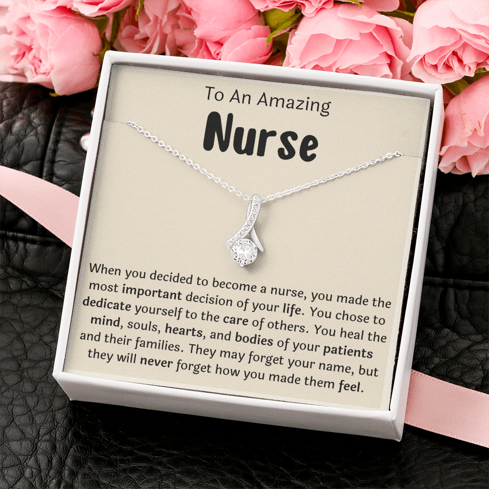 To An Amazing Nurse Ribbon Necklace