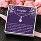 To My Beautiful Daughter on Your Wedding Day Ribbon Necklace