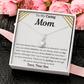 To My Caring Mom From Son Petite Ribbon Necklace