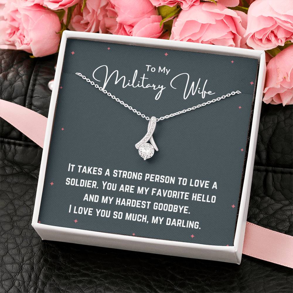 To My Military Wife Love Necklace