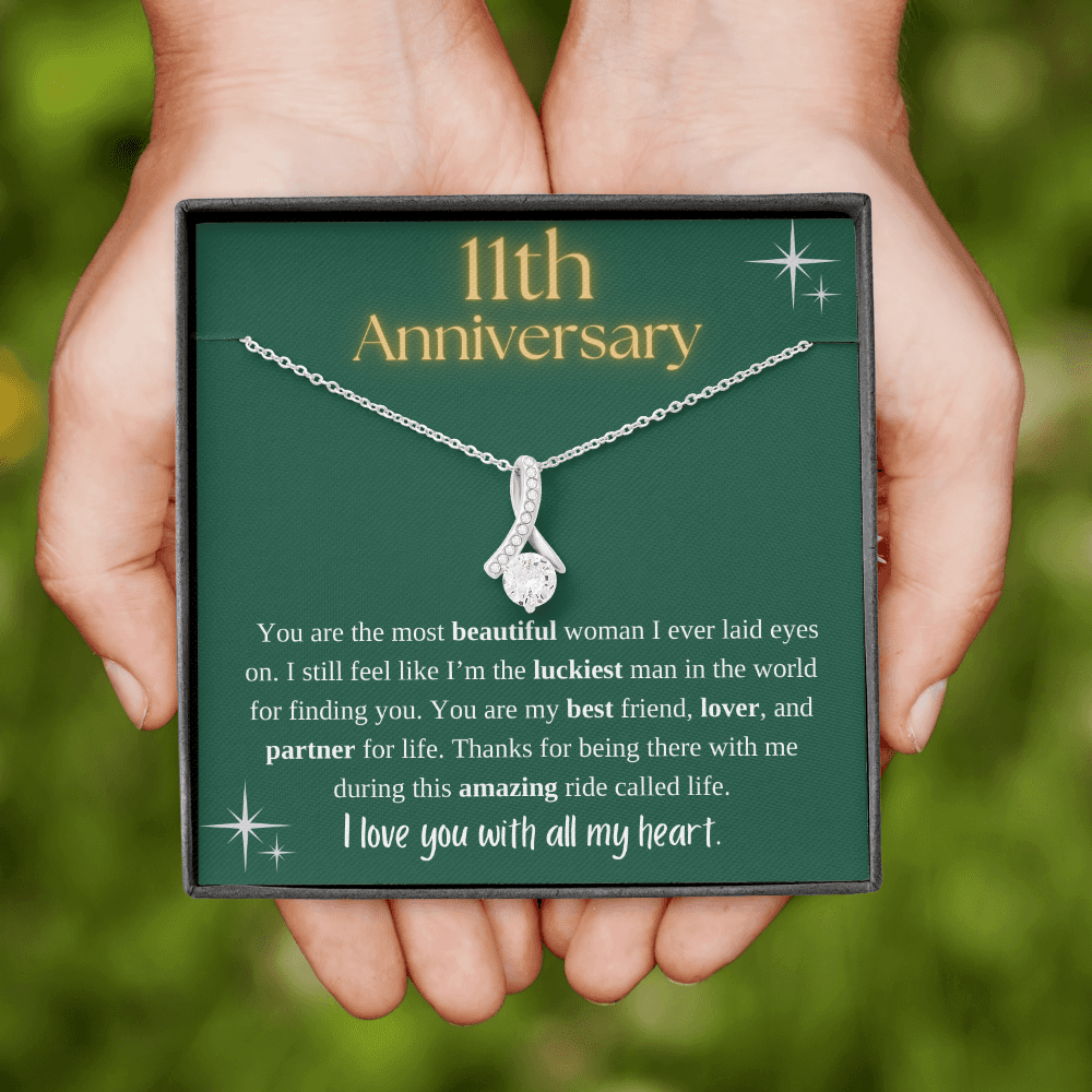 11th Anniversary Ribbon Necklace