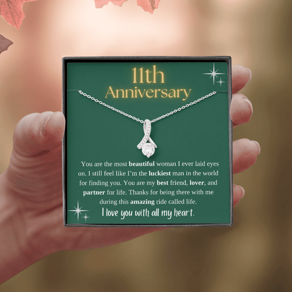 11th Anniversary Ribbon Necklace