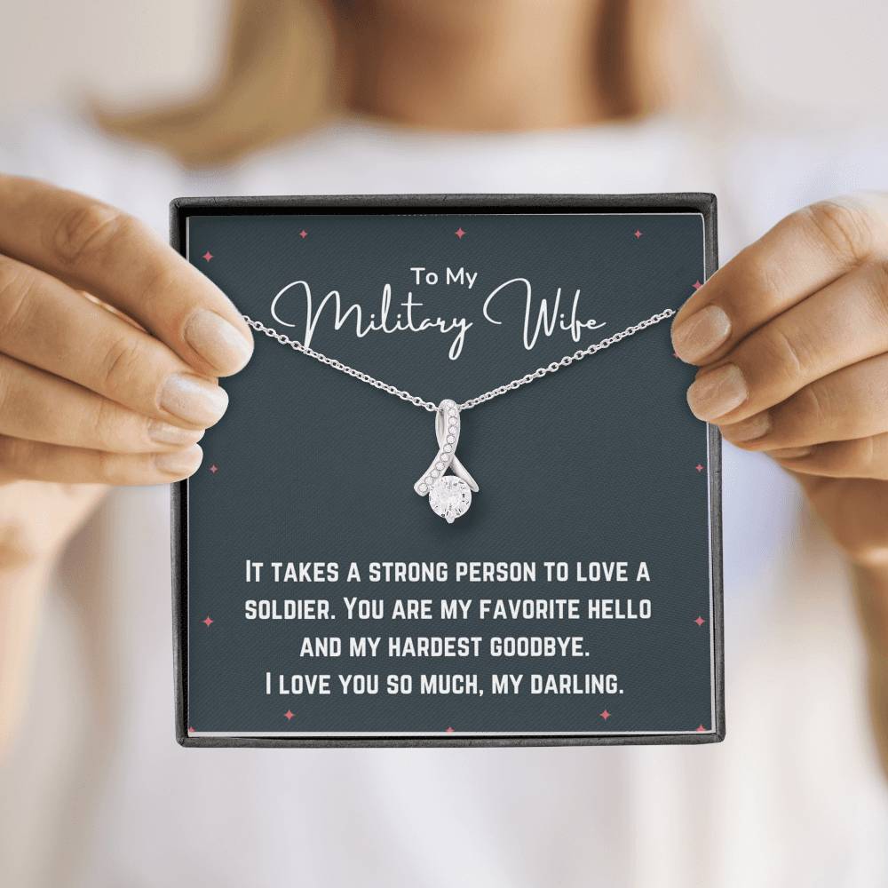 To My Military Wife Love Necklace