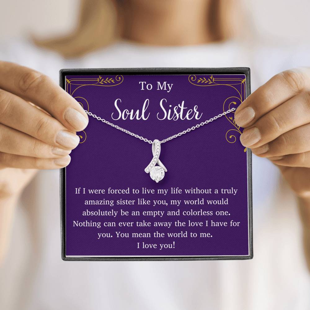 To My Soul Sister Petite Ribbon Necklace