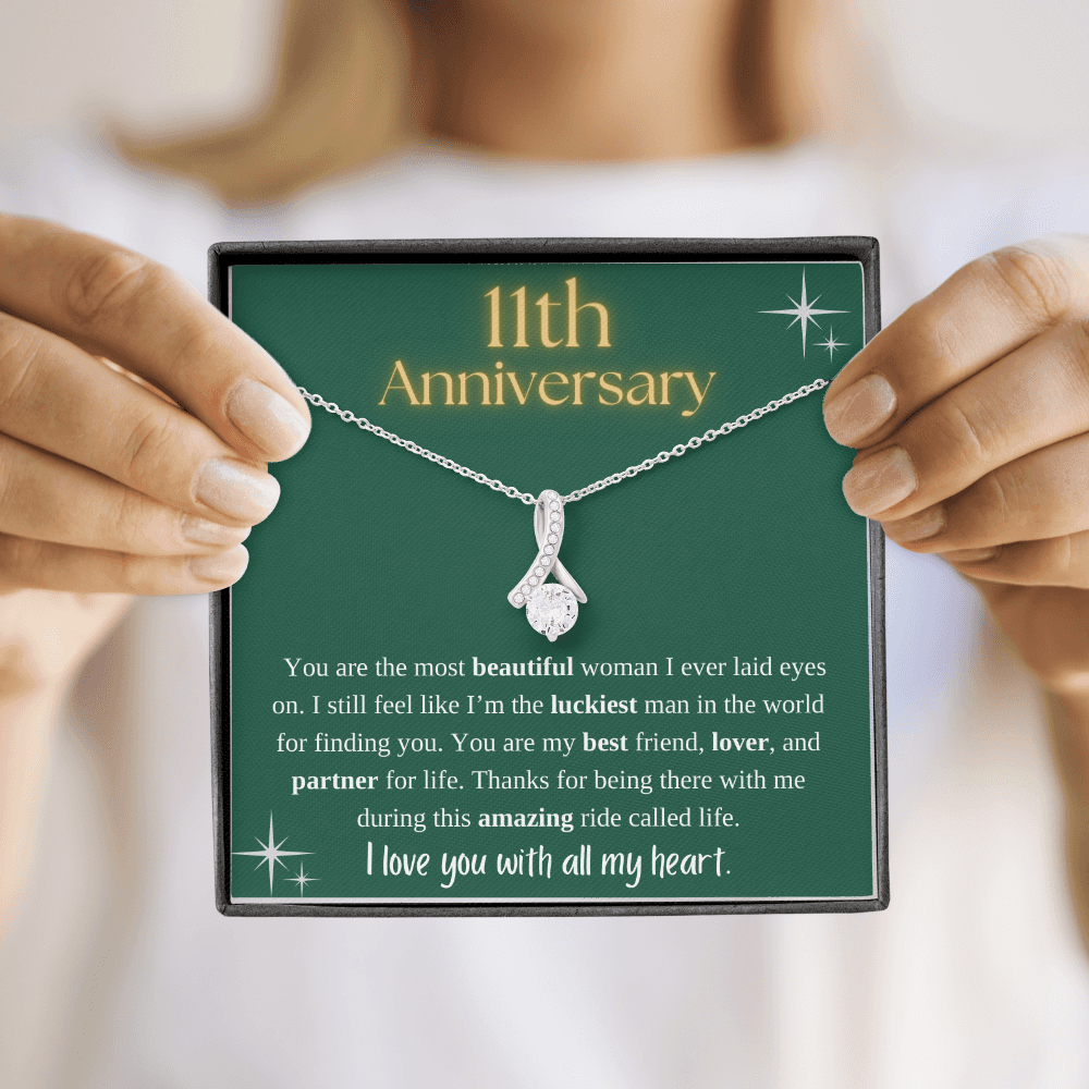 11th Anniversary Ribbon Necklace