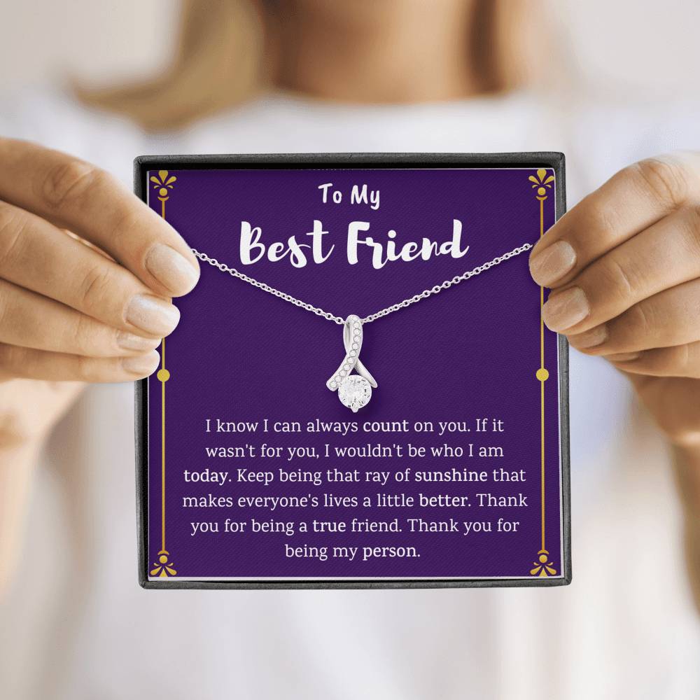 To My Best Friend Ribbon Necklace