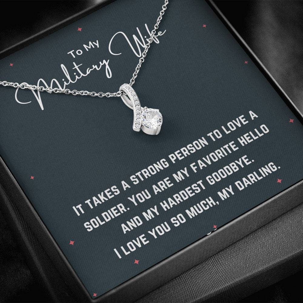 To My Military Wife Love Necklace