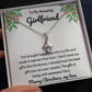 To My Girlfriend Ribbon Merry Christmas Necklace