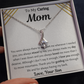 To My Caring Mom From Son Petite Ribbon Necklace