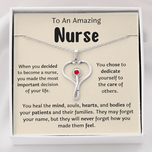 To An Amazing Nurse Stethoscope Necklace