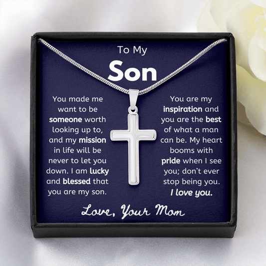 To My Son From Your Mom Cross Necklace