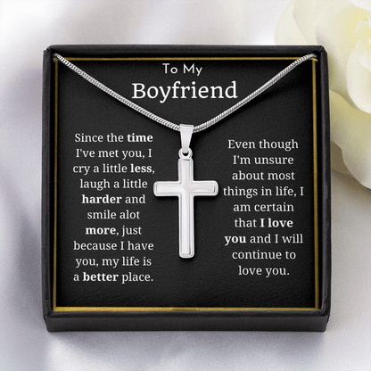 To My Boyfriend Cross Necklace