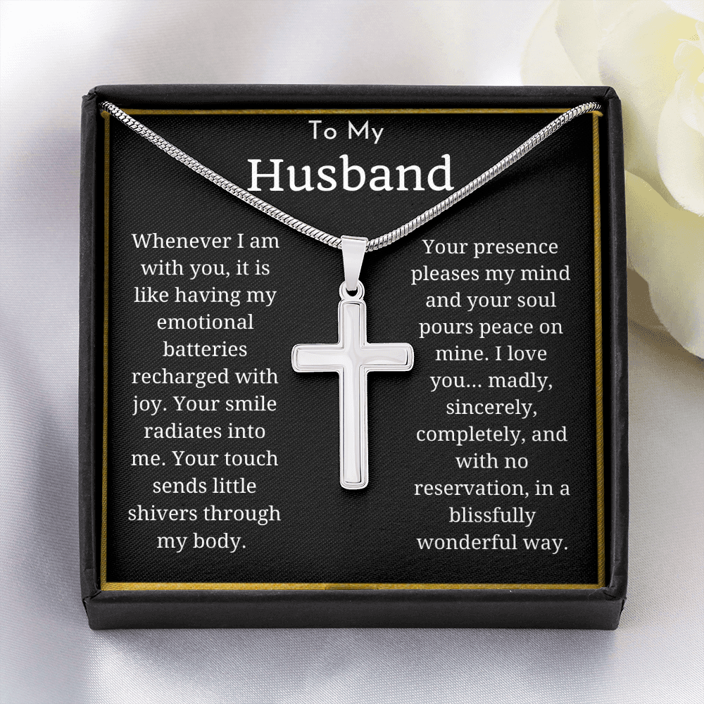 To My Husband Cross Necklace