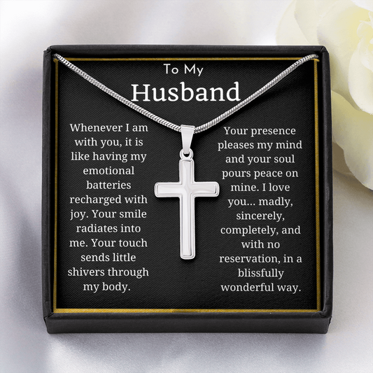 To My Husband Cross Necklace