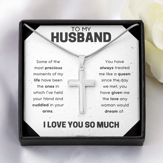 To My Husband Cross Necklace