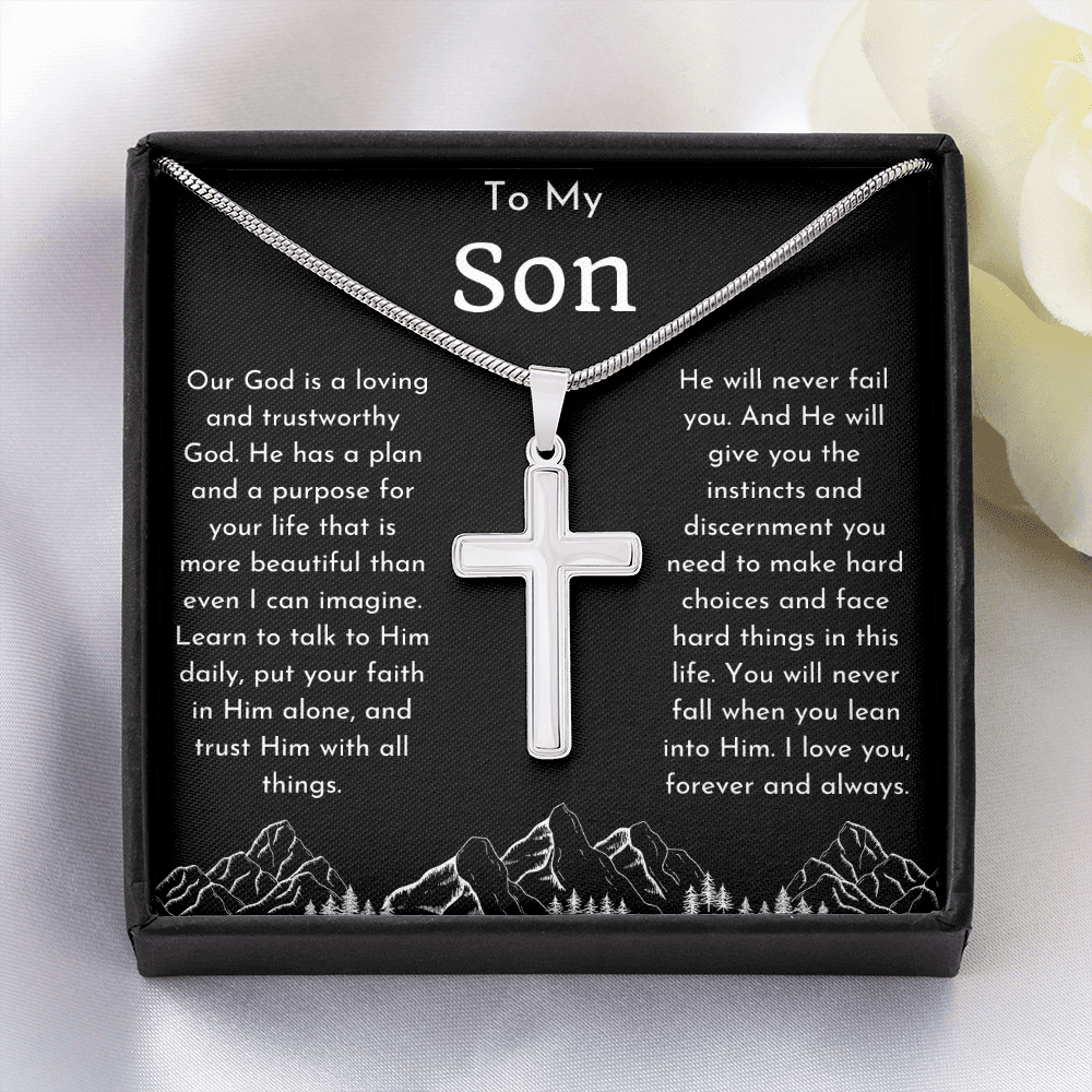 To My Son Religious Cross Necklace