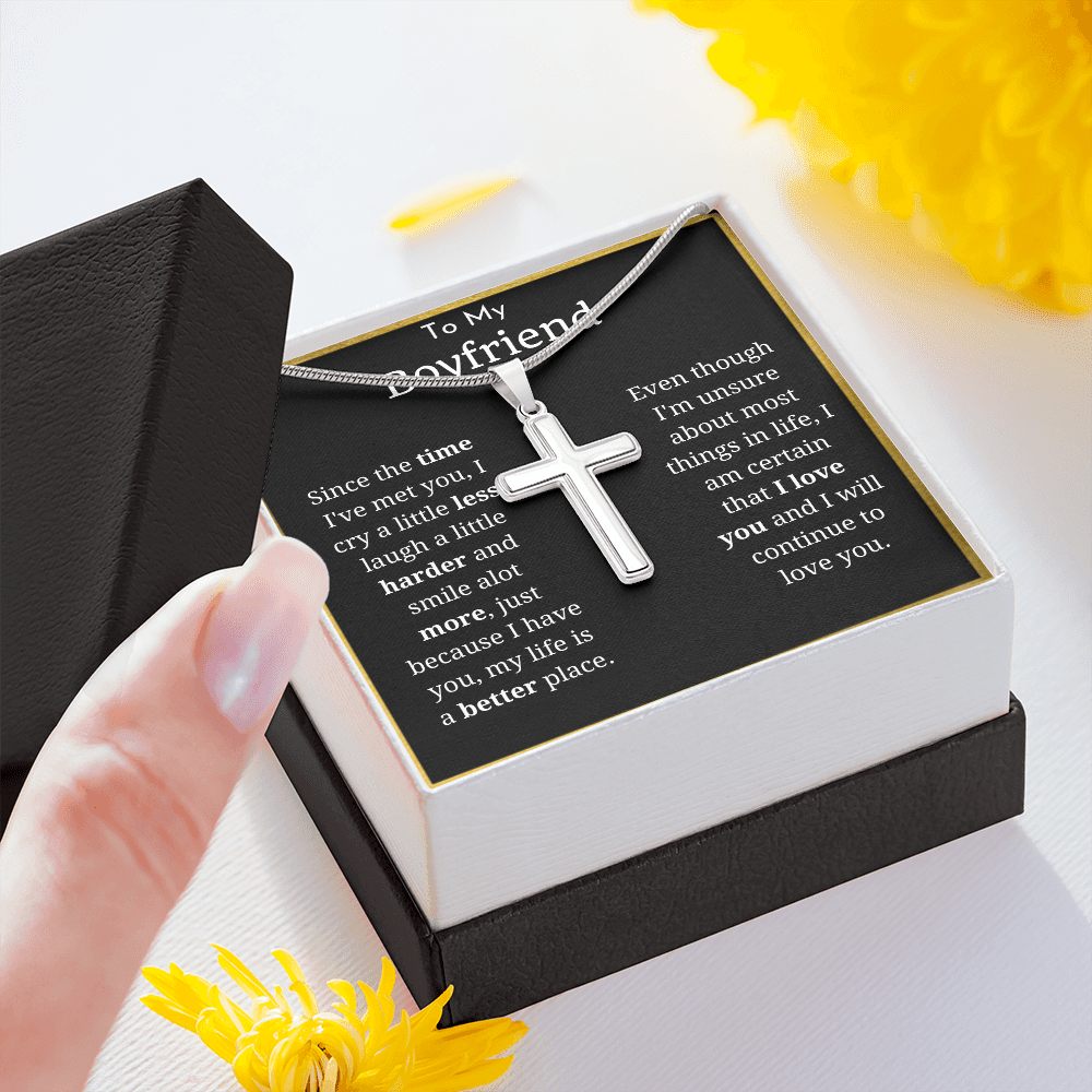 To My Boyfriend Cross Necklace