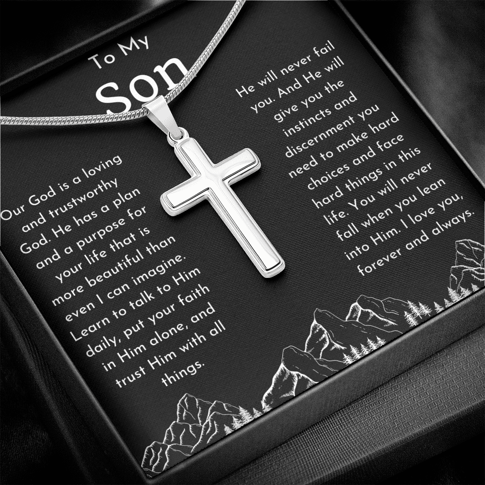 To My Son Religious Cross Necklace