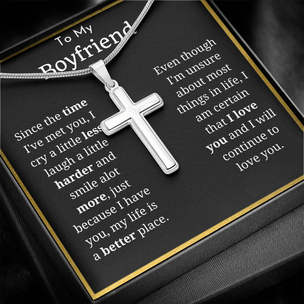 To My Boyfriend Cross Necklace