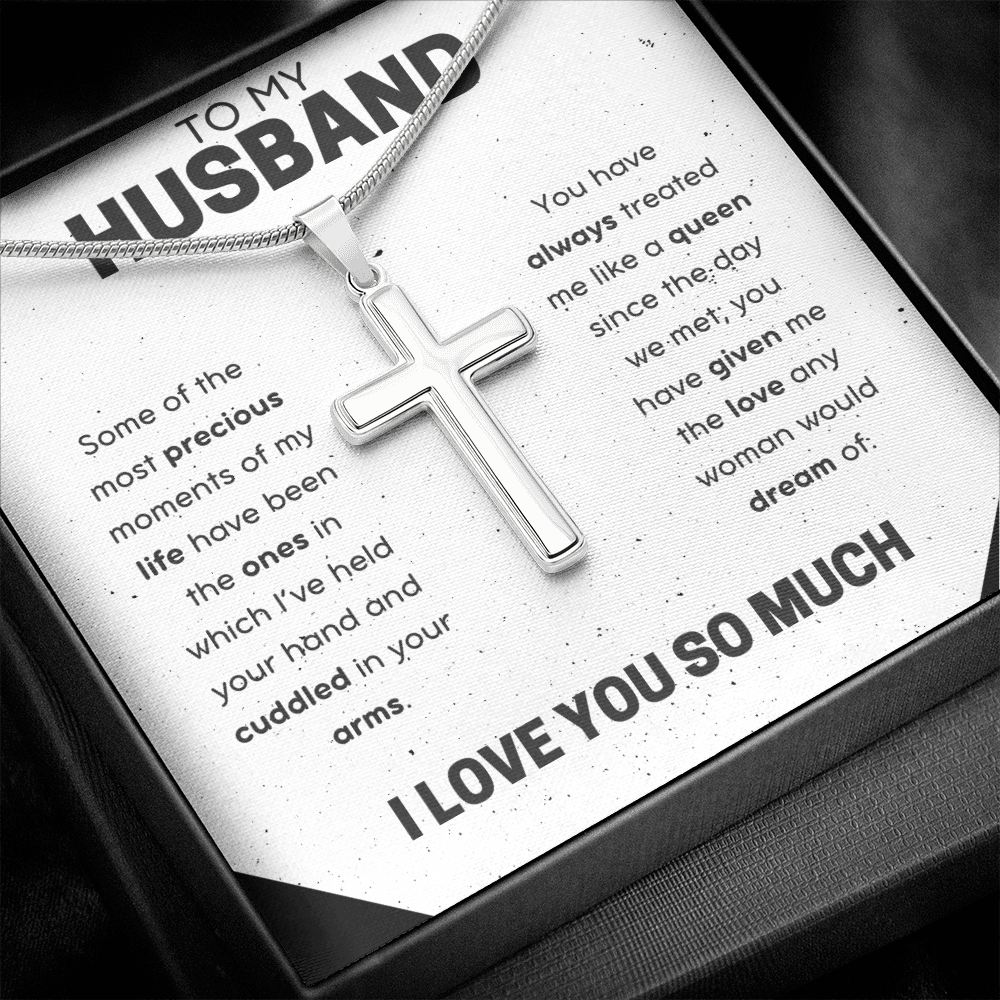 To My Husband Cross Necklace