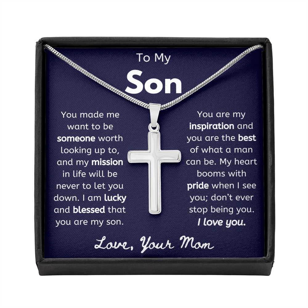 To My Son From Your Mom Cross Necklace