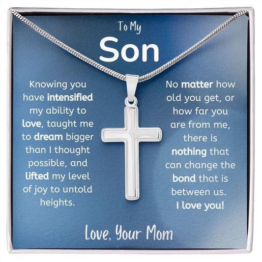 To My Son Cross Necklace Gift