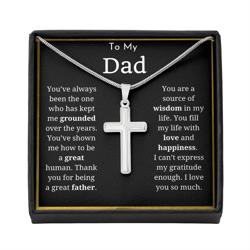 To My Dad Cross Necklace