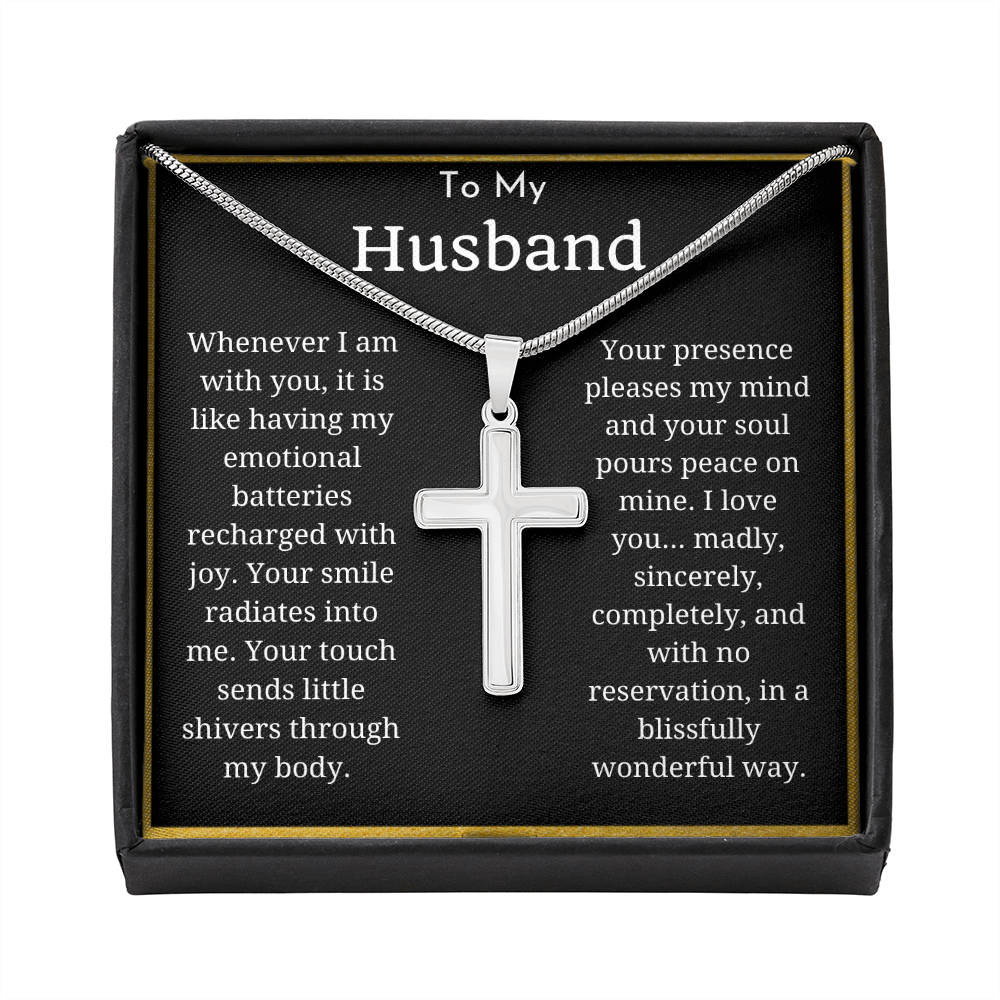 To My Husband Cross Necklace