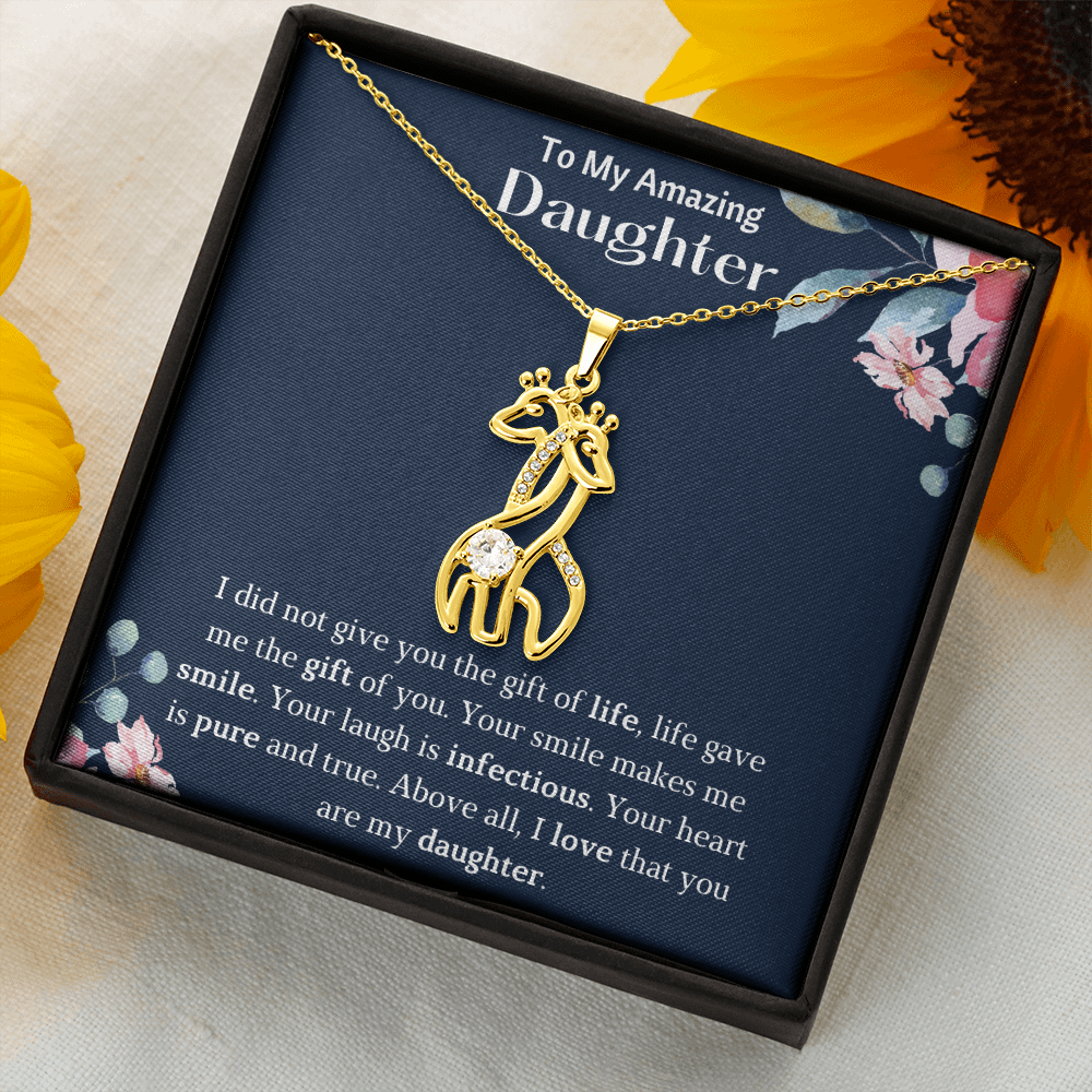 To My Amazing Daughter Giraffe Necklace